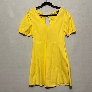 Vero Moda yellow cotton mini dress - size S